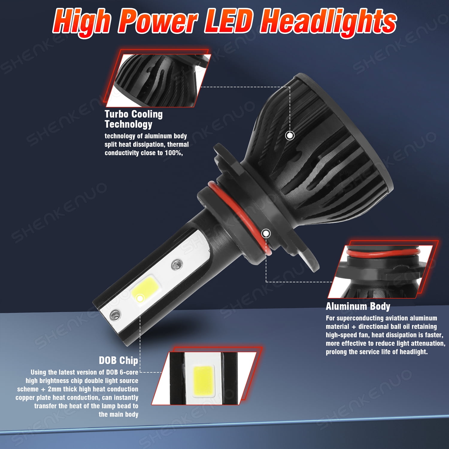 Fits 2014-2015 Jeep Cherokee LED Headlight Bulbs 9012 High Low Beam 2504 Fog Light Kit 4pcs