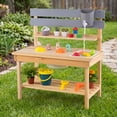 thumbnail image 4 of Costway Outdoor Mud Kitchen for Kids, Wooden Kitchen Playset with Extended Tabletop Natural, 4 of 11