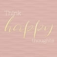 thumbnail image 2 of CAD Designs 26x26 White Modern Wood Framed Museum Art Print Titled - Think Happy Thoughts, 2 of 4