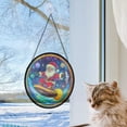 thumbnail image 5 of Chibisantaclaus Skateboarding Glowinthedark Stained Glass Window Hanging by Clare Donovan Suncatcher Stained Glass Home Decor Garden Halloween Christmas Party Wedding Housewarming, 5 of 6