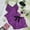 Purple, variant on SMihono Cami Shorts Sleepwear Sets for Women Casual Silk Bow Lightweight Nightwear Soft Comfy Pajamas Set Ruffle 2 Piece Pjs Pink M