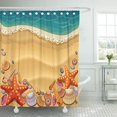 thumbnail image 1 of Cortina de Ducha de Viaje ABPHQTO Conchas de Verano en La Playa poliéster 150x180 cm, 1 of 4