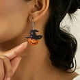 thumbnail image 5 of Vrorvz Halloween Pumpkin Acrylic Earrings Fashion Jewelry for Women with Multicolor Design Holiday Accessories to Enhance Your Style and Celebrate The Season 2.4in Multicolor, 5 of 7