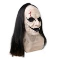 thumbnail image 2 of Máscara de látex de payaso con peluca negra para Halloween, adulto, 2 of 5