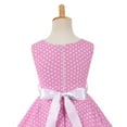 thumbnail image 4 of Girls Summer Dress Polka Dot Vintage Sleeveless Flared A-line Swing Dress Kids Children Birthday Picnic Party Wedding Dress 4-12 Years Pink 9-10 Years, 4 of 5