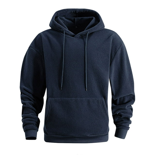 Dolkfu sudaderas de forro polar para hombres, sudadera con capucha de sherpa, camisetas de invierno para hombres XXL