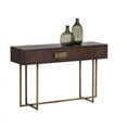 thumbnail image 3 of Sunpan Jade 51" Transitional Wood Console Table in Antique Brass/Brown, 3 of 11