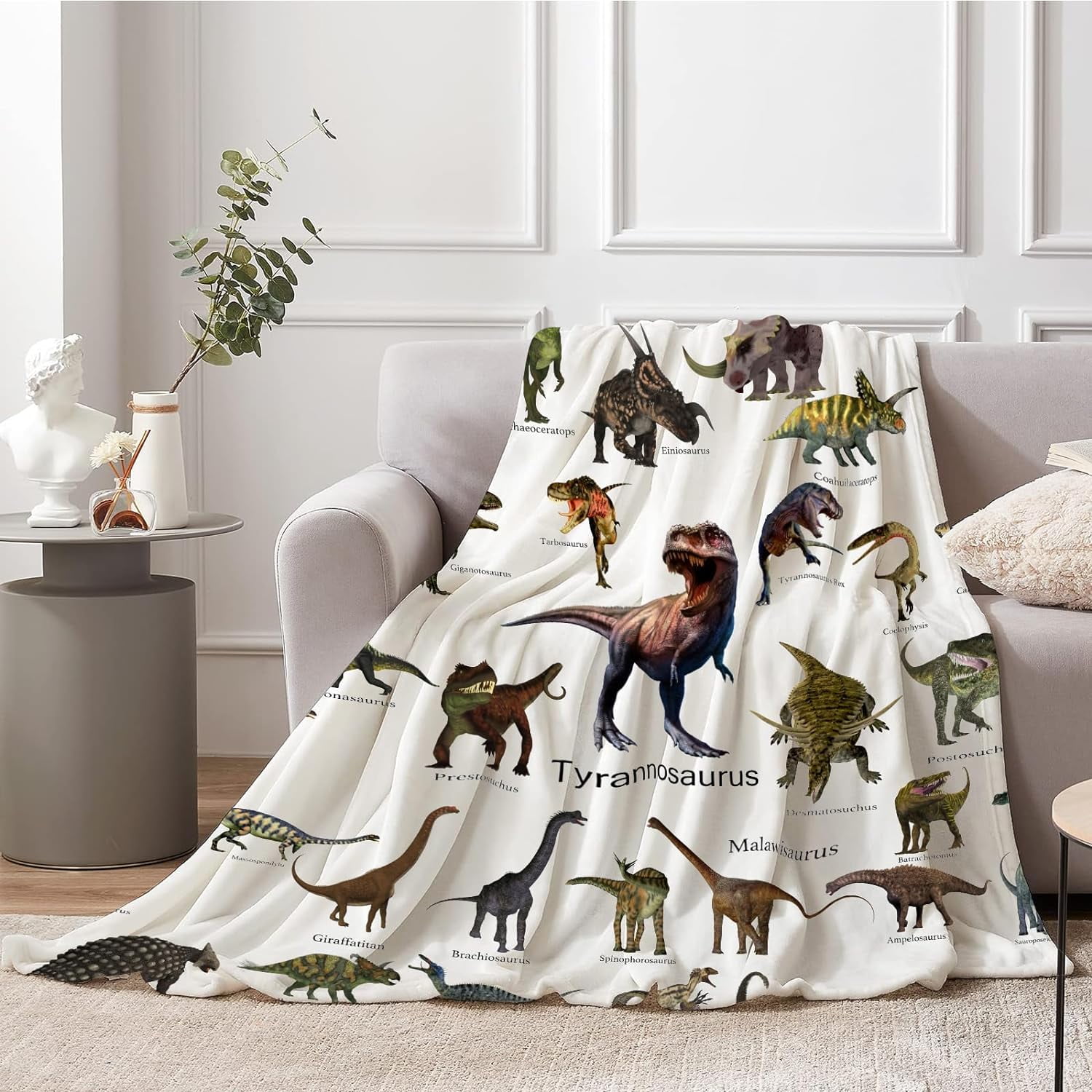 Dinosaur Blanket for Boys, Kids Blanket Super Soft and Cozy 50×60in Funny Dinosaur Throw Blanket Design is Gift for Kids,Fluffy Cozy Fleece Toddler Blanket