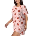 thumbnail image 2 of Fotbe Ladybug With Flower Print Pajama Set for Women 2 Piece Loungewear Short Sleeve Tops and Shorts Set Soft Sleepwear-Medium, 2 of 7