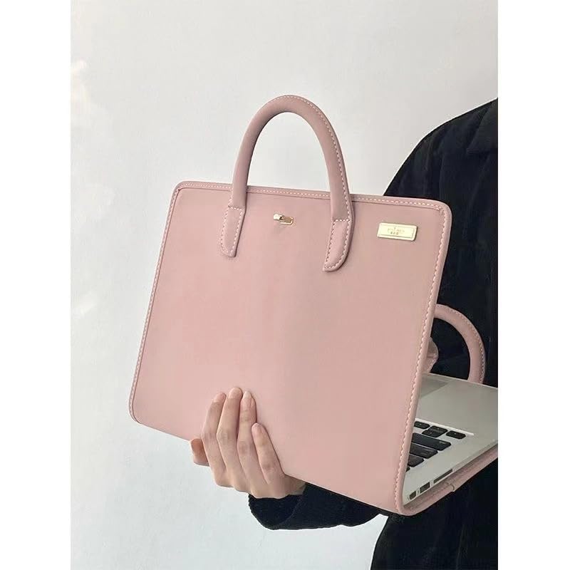 Stylish Laptop Case Rose Pink Portable Handbag For 15.6-16 Inch Laptops High Safety Against Damage&Dust