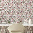 thumbnail image 2 of Ambesonne Spring Peel & Stick Wallpaper for Home, Butterfly Wildflower Plot, 13"x72", Dried Rose and Sage Green, 2 of 5