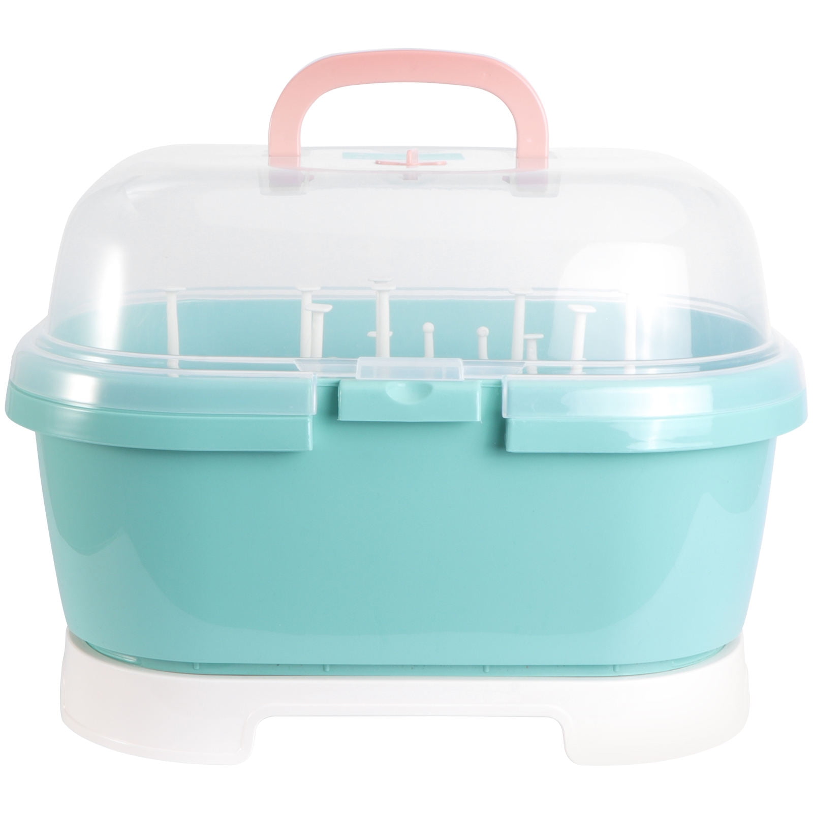 Masteelf Baby Bottle Storage Box with Cover for Home and Outdoor Use Made of PP Material Green 7.8x5.9x11.8 Inches