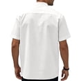 thumbnail image 3 of Qwertyu Mens Button Down Shirt Short Sleeve Casual Shirts Linen Textured Summer Beach Shirts White L, 3 of 3