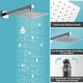 thumbnail image 4 of Chrome Shower System 10 Inch, Rain Shower Head with Handheld Spray, Luxury Rain Shower Set Square Wall Mount for Bathroom with Rain Shower and Handheld Shower System, 4 of 16
