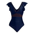 thumbnail image 4 of TANGNADE Womens Bathing Suits One Piece Women's Swimsuit with Chest Pad with out Bracket Cutout Patchwork Color Contrast Strap Cover Swimwear, 4 of 4
