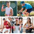 thumbnail image 5 of Conjunto de diadema y muñequeras deportivas de algodón, conjunto de diadema antiesguinces y altamente elástica absorbente del sudor, accesorios de fitness para hombres y mujeres, 5 of 5
