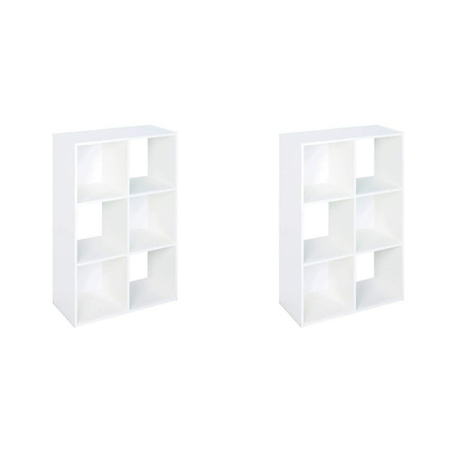 Closetmaid Decorative Home 6-Cube Cubeicals Organizer Storage, White (2 Pack)