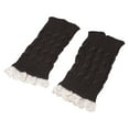 thumbnail image 5 of Yokua Women Cable Knitted Boot Cuffs Lace Trim Double Button Short Socks Leg Warmers, 5 of 8