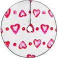thumbnail image 1 of FMSHPON Watercolor Love Heart Dot Xmas Christmas Tree Skirt Stand Mat for Holiday Party Decoration Indoor Outdoor 36 inches, 1 of 3