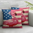 thumbnail image 3 of Heduofu Cute Flamingo Patriotic Pillow Covers Independence Day Pillowcase Throw Pillow Covers Decorative Square Pillow Cases Standard Size for Home Couch Sofa Bed Pillow Protector White, 3 of 5
