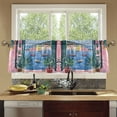 thumbnail image 4 of Yayeee Kitchen Curtains Tier Set of 2 Light Filtering 57"x24" Over Sink Window Panels, Pink Window, 4 of 7