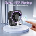 thumbnail image 6 of Portable Small Desk Fan, 199 Speeds Rechargeable  USB Table Fan with Turbo Airflow, Quiet Desktop Fan for Bedroom with LED Display, Personal Cooling Fan for Bedroom Travel Office Camping - Black, 6 of 9