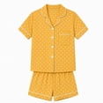 thumbnail image 5 of Women's Polka Dot Button Down Pajama Set Short Sleeve with Shorts Summer Casual Plus Size Sleepwear, 5 of 6