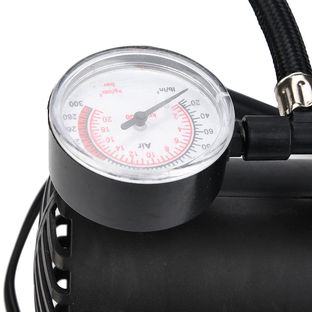 RuiJiao 300PSI Portable Air Compressor for Car Tires, Bike, Motorcycle, Mini Tire Inflator Pump with Pressure Gauge, 12V DC Power, Fast Inflation for Sports Balls, Inflatables, Compact 5.12 Inch