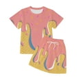 thumbnail image 3 of YuYuBao Toddler Girls Outfits Sets Short Sleeve ice cream print tshirts with shorts Playwear Comfortable Kids Girls Summer Autumn Dailywear Sets, 4-5 Years, 3 of 3