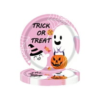 CuiLiyq 20 Pcs Halloween Party Paper Plates, Cute Pumpkin Ghost Paper Plates Tableware, for Halloween Decorations, Suitable For Birthday Decorations Kitchen Table Decorations (7 Inch)