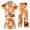 Orange, variant on Baby Girl Outfits 3 Piece Stylish Print Halloween Short Sleeve Lapel Top Shorts And Trousers Loungewear Baby Girls' Clothing Sets 3 Years-4 Years