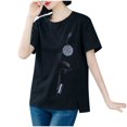 thumbnail image 1 of Femmes Casual Manches Courtes Imprimé O-Cou Chemisier Dames T-Shirts, 1 of 5