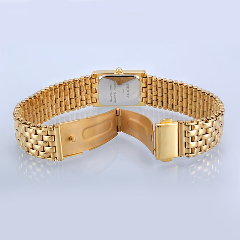 Berny Women's Small Gold Rectangular Minimalist Watch photo 6