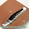 thumbnail image 3 of Uxcell PU Leather A4 File Folder, Document Holder Filing Organizer Portfolio Envelope Folder Case with Snap Closure Style 2 Brown, 3 of 6