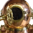 thumbnail image 3 of Copper & Brass Full-Size U.S. Navy Mark V Diving Helmet Replica 18" W/ Wood Base, 3 of 4