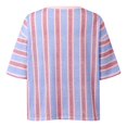 thumbnail image 3 of Womens Summer Striped Shirts Color Block Loose Fit Short Sleeve Crew Neck Tees for Summer Beach & Daily Outfits (Multicolour XL), 3 of 3