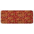 thumbnail image 1 of Mandala Kitchen Mat, Christmas New Year Ornaments Inspired Floral Design, Plush Decorative Kitchen Mat with Non Slip Backing, 47" X 19", Earth Yellow Vermilion, by Ambesonne, 1 of 1