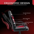 thumbnail image 5 of Snugway Ergonomic Gaming Chair - Adjustable Swivel Computer Desk Chair with PU Leather，Red, 5 of 8