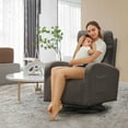 thumbnail image 5 of Lunale Teddy Swivel Glider Rocking Chair for Baby Nursery, Indoor, Drak Gray, 5 of 8
