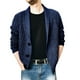 thumbnail image 1 of Gibobby Suéteres para hombre Suéter casual de punto con cuello en V y botones para hombre(Azul oscuro,CH), 1 of 5