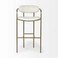 thumbnail image 2 of Maklaine 30" Seat Height Cream Seat Gold Metal Base Stool, 2 of 10