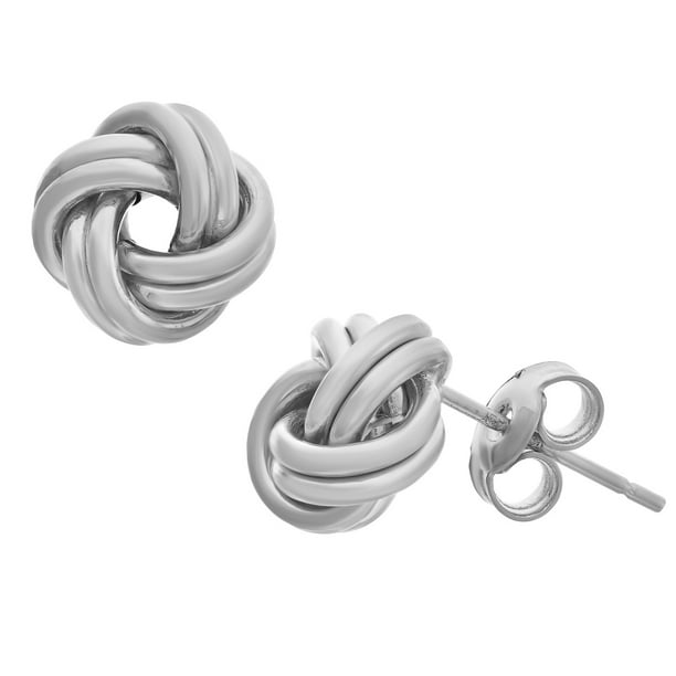 14k White Gold Love Knot Earrings Walmart Com