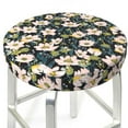 thumbnail image 3 of Pofeuu Flowers Print Round Bar Stool Covers - Super Soft and Washable Elastic Stool Cushion Slipcover Easy Clean Velvet-14 inch, 3 of 7