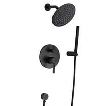Black Shower Fixtures, Matte Black Shower Faucet Set, Black Shower System with Rain Shower and Handheld,Sumerain