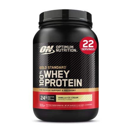 Optimum Nutrition, Gold Standard 100% Whey Protein Powder, Vanilla Ice Cream, 22 Servings