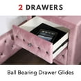 thumbnail image 6 of Furniture of America Gijit Glam Fabric Upholstered 2-Drawer Nightstand in Pink, 6 of 9
