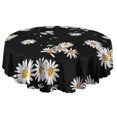 thumbnail image 5 of Round Tablecloth 60 Inch Floral Table Cover Daisy Print Wrinkle Free for Dining Kitchen, 5 of 5