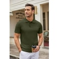 thumbnail image 4 of COOFANDY Mens Knit Polo Shirts Casual Short Sleeve Classic Polo Top Shirts Button Down Business Shirts, 4 of 10