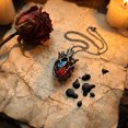 thumbnail image 6 of Fiaya Women Gothic Heart Pendant Necklace Anatomical Cage Chain Dark Romance Jewelry for Halloween Party Statement Choker Red, 6 of 6