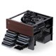 thumbnail image 5 of Funda para PC JONSBO N4, NAS negra, madera de nogal, 8 compartimentos, micro ATX, 5 of 9